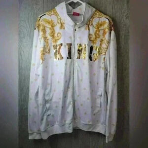 Men's Victorious Jeweled Tiger King track Jacket. Size XL. Cotton/Poly blend